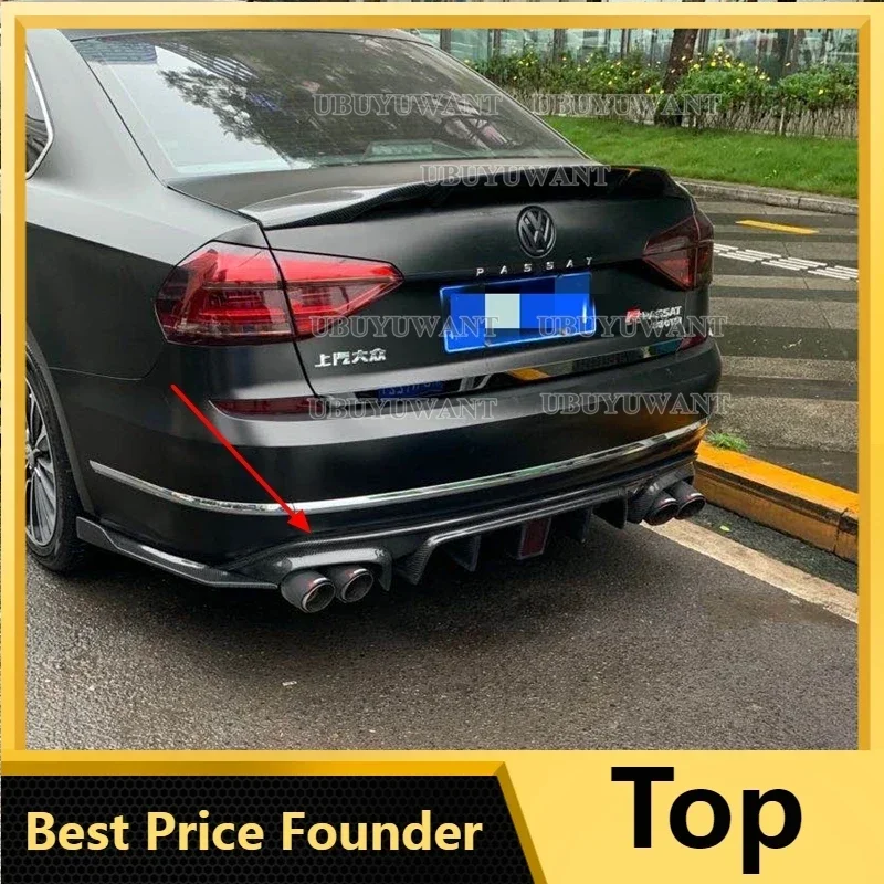 

Carbon Fiber Rear Lip With LED Light FOR Volkswagen Passat B7 USA 2016-2018 Passat NMS Diffuser Bumper Guar
