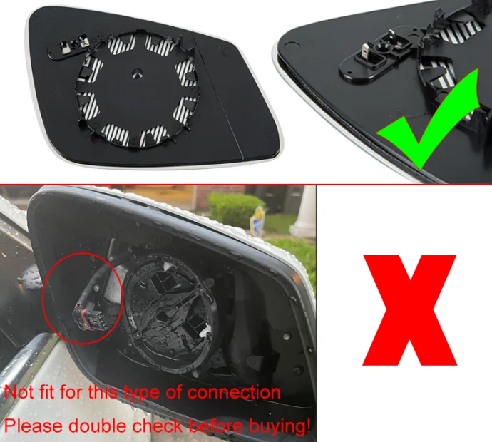 POSSBAY Pair Car Rear View Heated Mirror Glass Left Right Backing Plate for BMW 5/6/7 Series F01 F02 F04 F06 F07 F10 F11 F12 F13