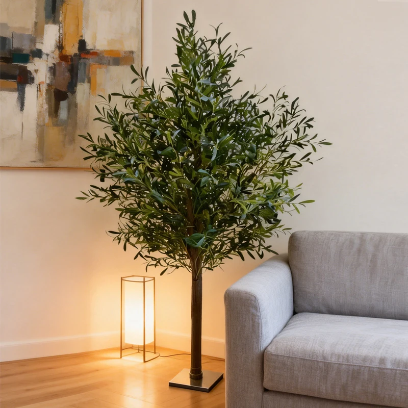 Los olivos artificiales, el paisajismo con árboles y las decoraciones de árboles de gran tamaño se pueden utilizar para decorar tiendas de ropa y paisajes de hoteles.