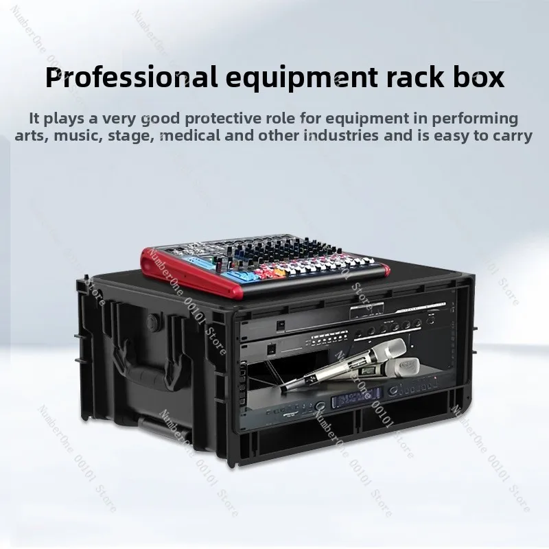 Mobile Wheeled Rack Flight Case, IP Rated Anti-Shock Dustproof Protective Cabinet for Stage Audio & Video Equipment Storage