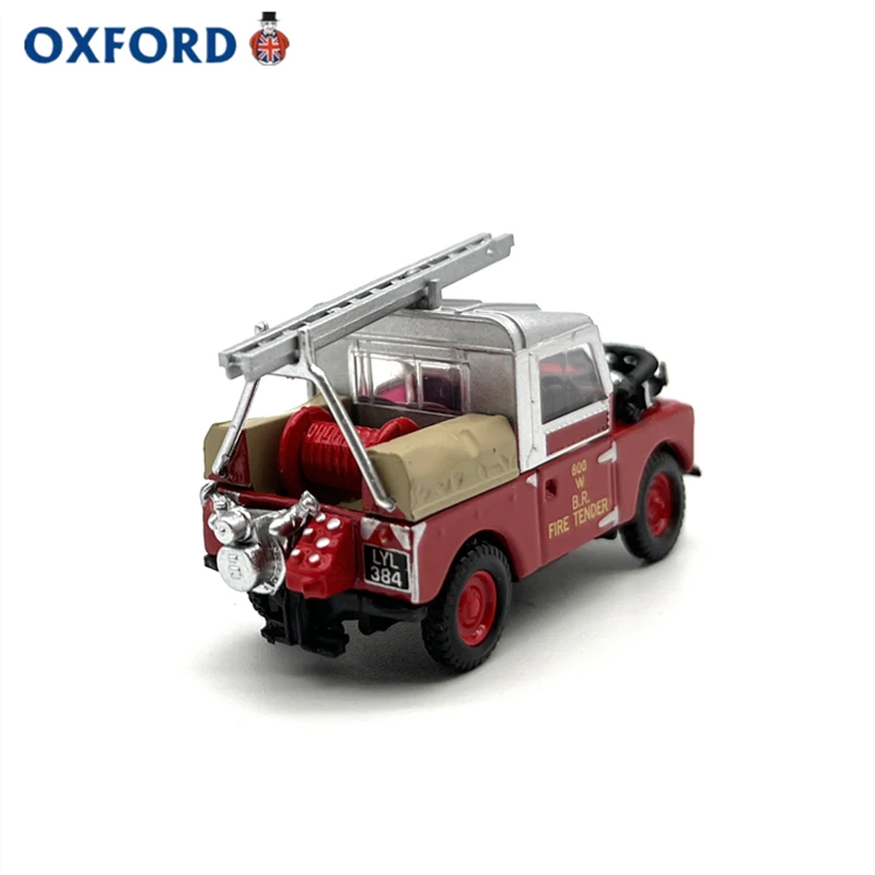 Diecast oxford escala 1:76 land rover 88 motor de bombeiros liga modelo de carro brinquedo colecionável presente lembrança exibição ornamento