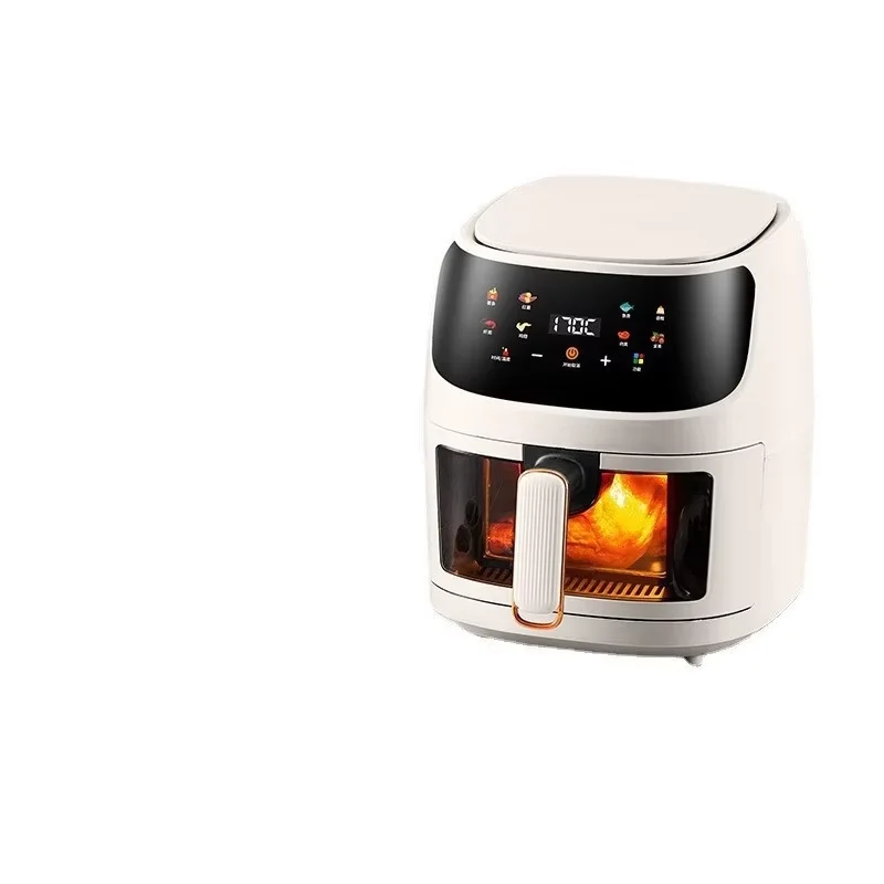 6クォート 1400W デジタルタッチスクリーン エアフライヤー オーブン 6in1 多機能 ホット＆オイルフリー ブラック RV用 電源