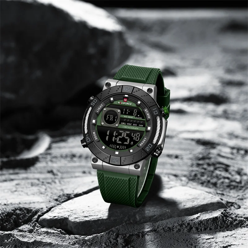 NAVIFORCE رجل ساعة الأصلي 3ATM مقاوم للماء للصدمات سيليكون حزام الساعات للرجال ساعة اليد عادية Relogio Masculino 2025