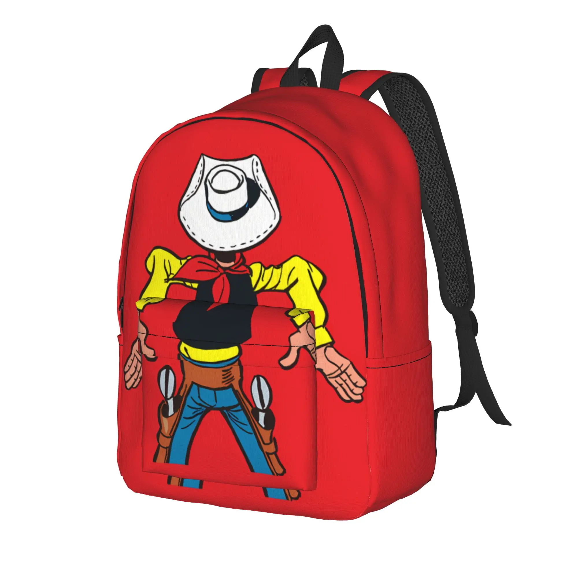 Iconic Lucky Luke Standing Pose Backpack Teen Lightweight Backpacks Polyester Novelty High School Bags College Colorful Rucksack