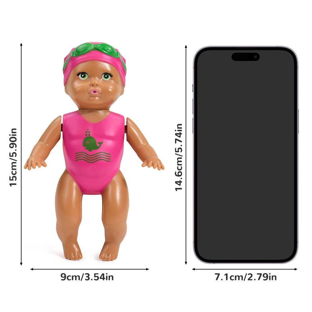 Simulated backstroke floating swimming doll, wound up swimming doll, suitable for playing in the water of the swimming pool, int