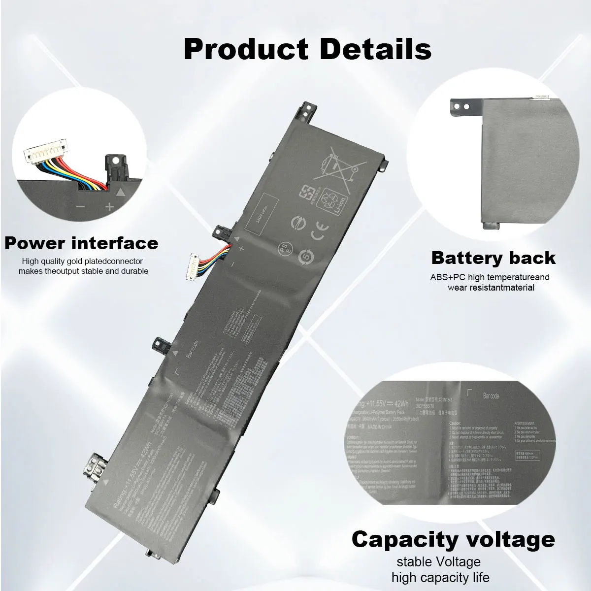 DXT-Batería de ordenador portátil C31N1843 para Asus VivoBook S15, S532, S532FL Series, X432FA, X432FA-2S, X532FA, X532FL, nueva