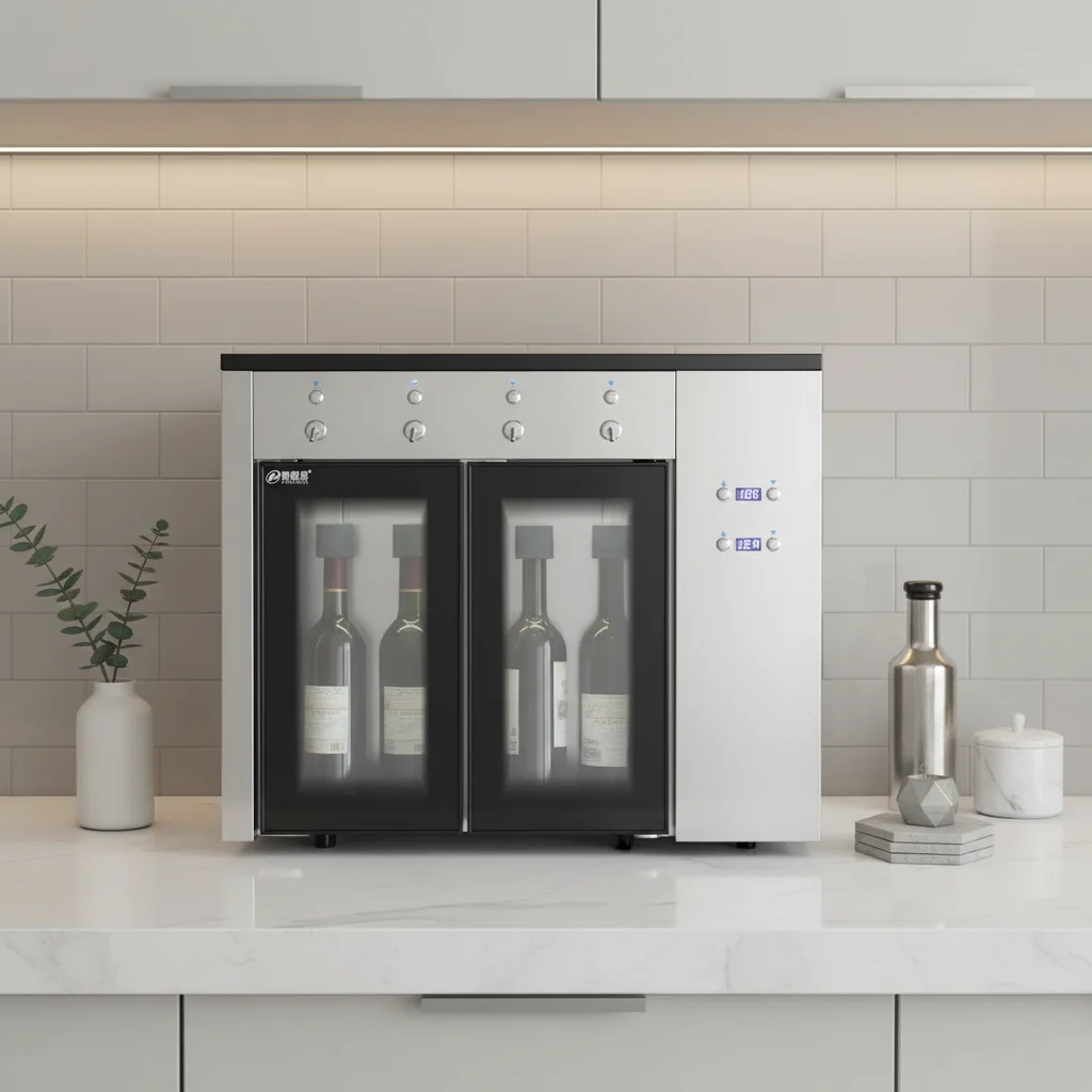China High Quality Automatic Electric Wine Bar Compressor Refrigerator 4 Bottles Wine Dispenser