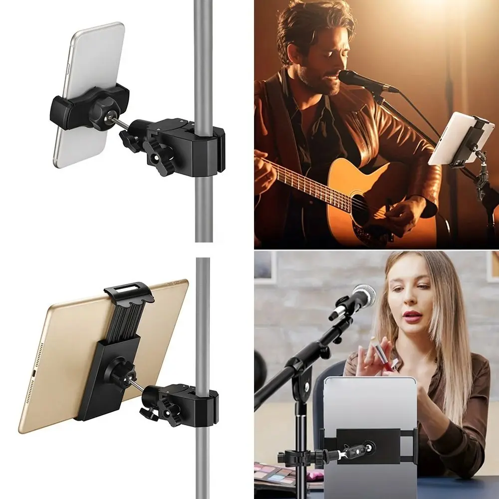 NEW 360-Degree Rotable Tablet Mount Holder 1/4 Thread Universal Microphone Stand Adjustable Music Sheet Holder Live Streaming