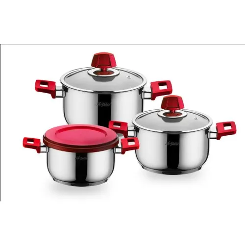 Aryıldız 6 Piece Piazza Steel Pot Pad Red