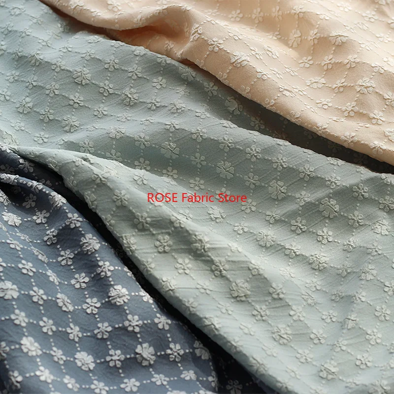1 Meter Geometric Small Flower Embossed Bubble Jacquard Fabric Bags Shoes Dress Making Fabrics