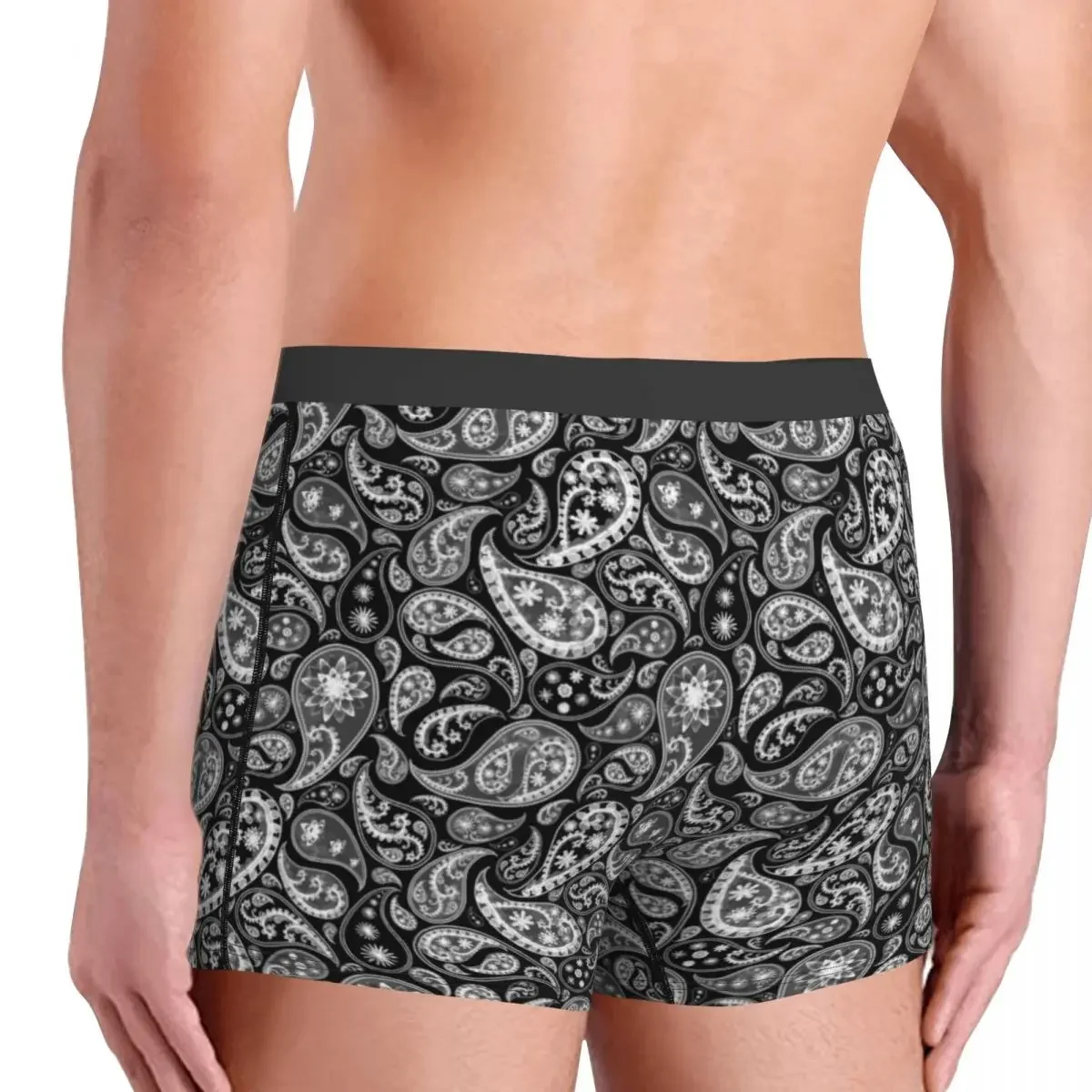 Male Fashion Bandana Paisley Pattern Underwear Boxer Briefs Soft Shorts Panties Underpants Men Underwear