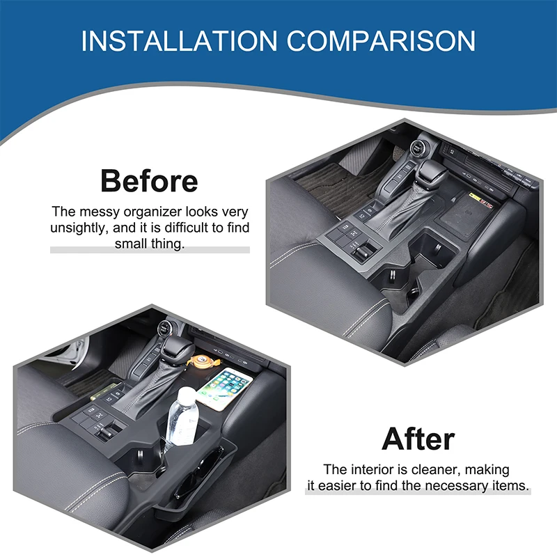 لتويوتا لاند كروزر برادو 250 2024-25 وحدة التحكم المركزية تخزين كم حماية حامل الكأس غطاء ترقية الداخلية الملحقات #4