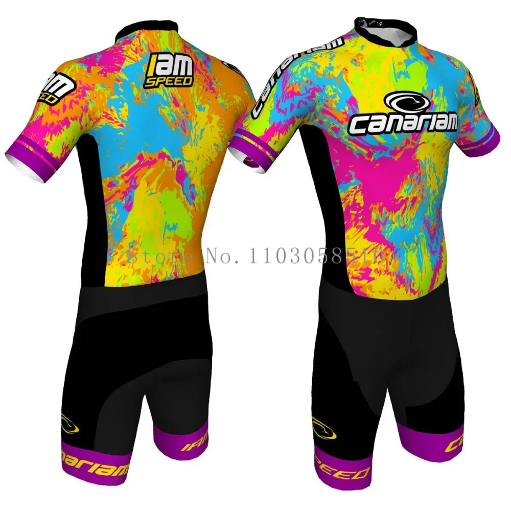 2025 Canariam Men's Skate Suit Roller Skate Speed Race Fast Skat Speed Skats Ciclismo Skating Jumpsuit Pro Team Tights Skinsuit