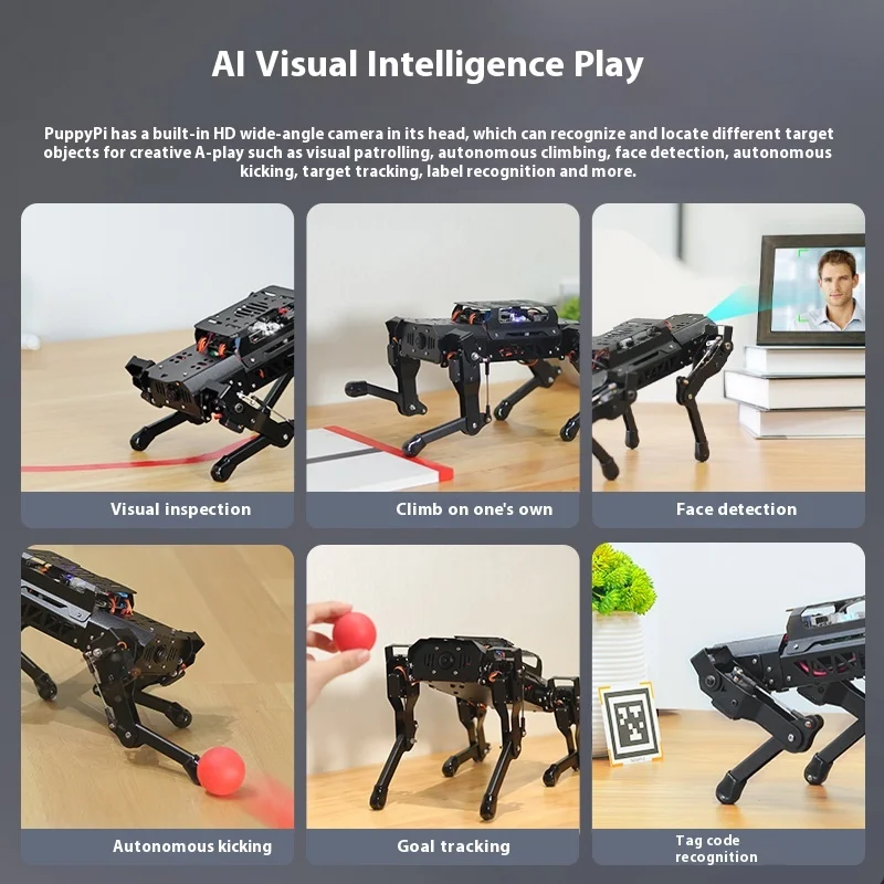 ROS Robotics-Robot cuadrúpedo para perros, PuppyPi, programación inteligente biónica, visión AI, modelo grande Raspberry Pi 5/8G