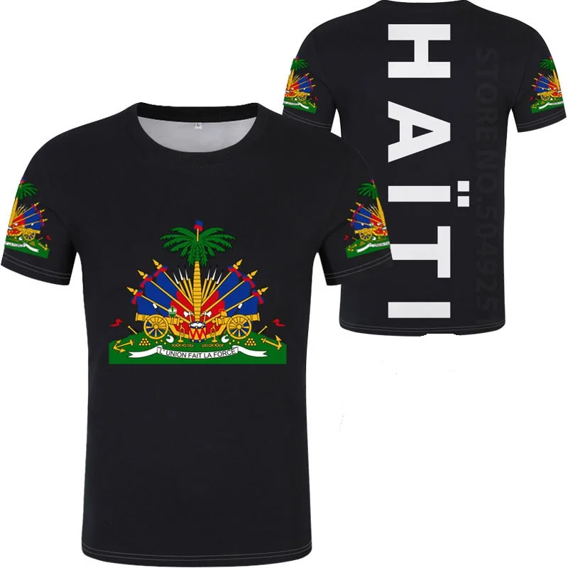 Hti HAITI Flag National Emblem Tshirts 3D Print TShirt Summer T Shirt Fashion Kids Casual Boy Girl Unisex Round Neck Tees TShirt