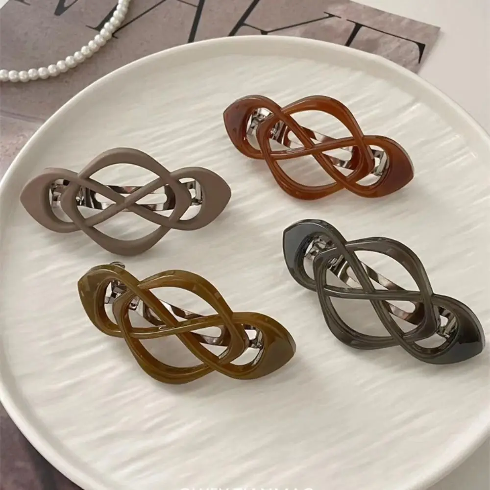 French Hair Barrettes Resin Matte Finish Hair Clips Chic Shape Design Pure Color Hair Accessories