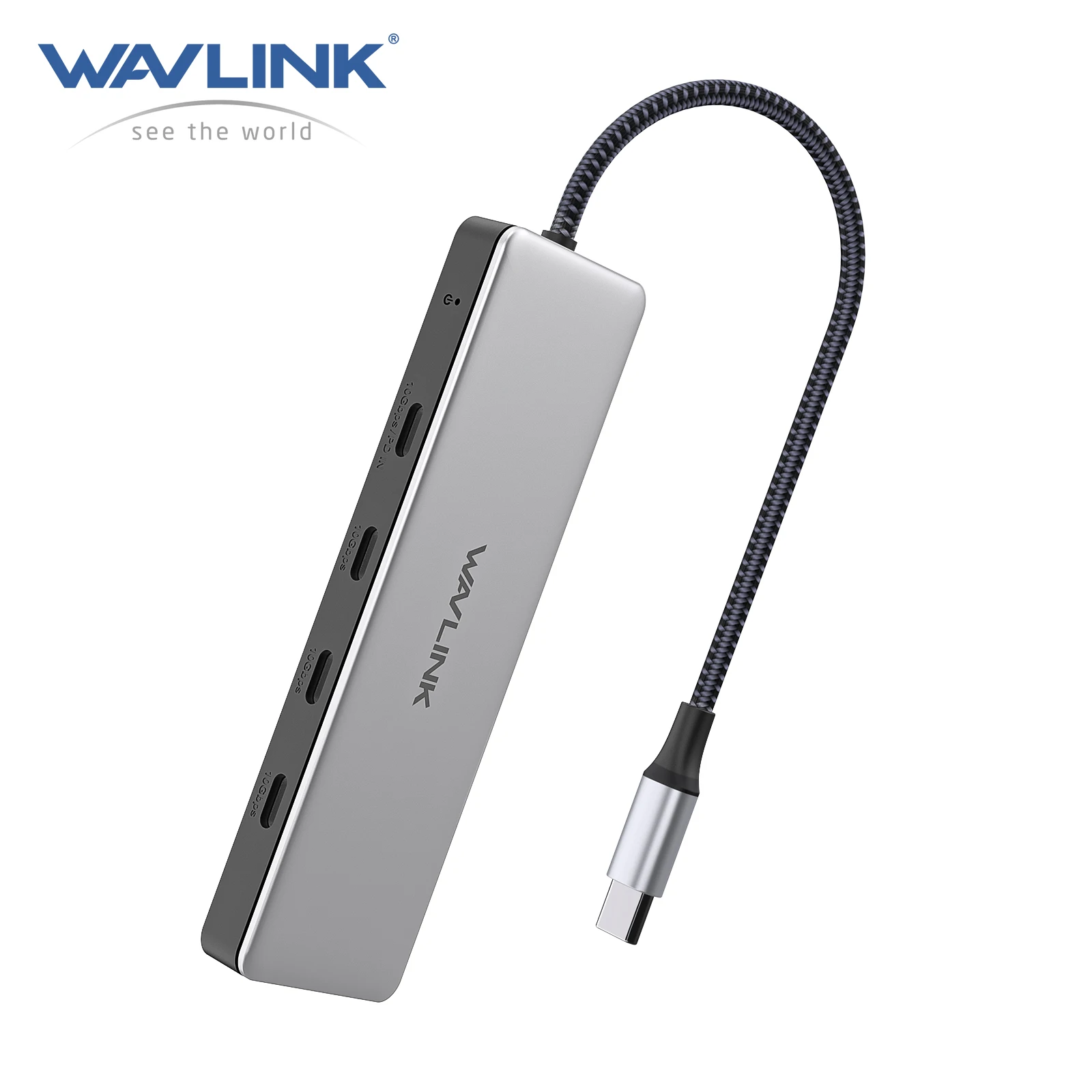 Wavlink USB C Hub Aluminum USB 3.2 Gen 2 Hub 10Gbps with 4 USB C Data Ports Support 85W Power Delivery for MacBook Pro/Air iMac