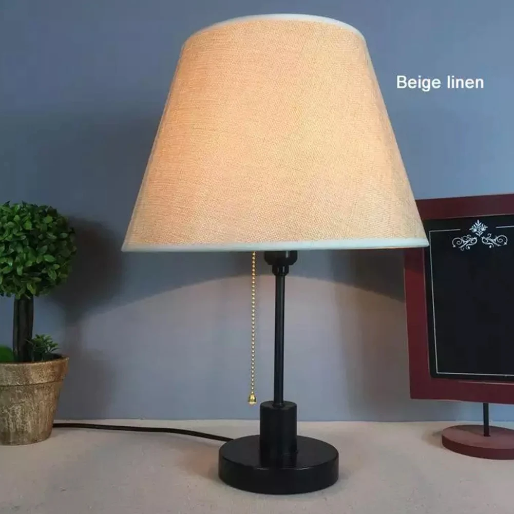 A84E-Table Lamp Lampshade Accessories E27 Linen Bedside Lamp Wall Lamp Floor Lamp Shade Cloth Lower Diameter 30Cm