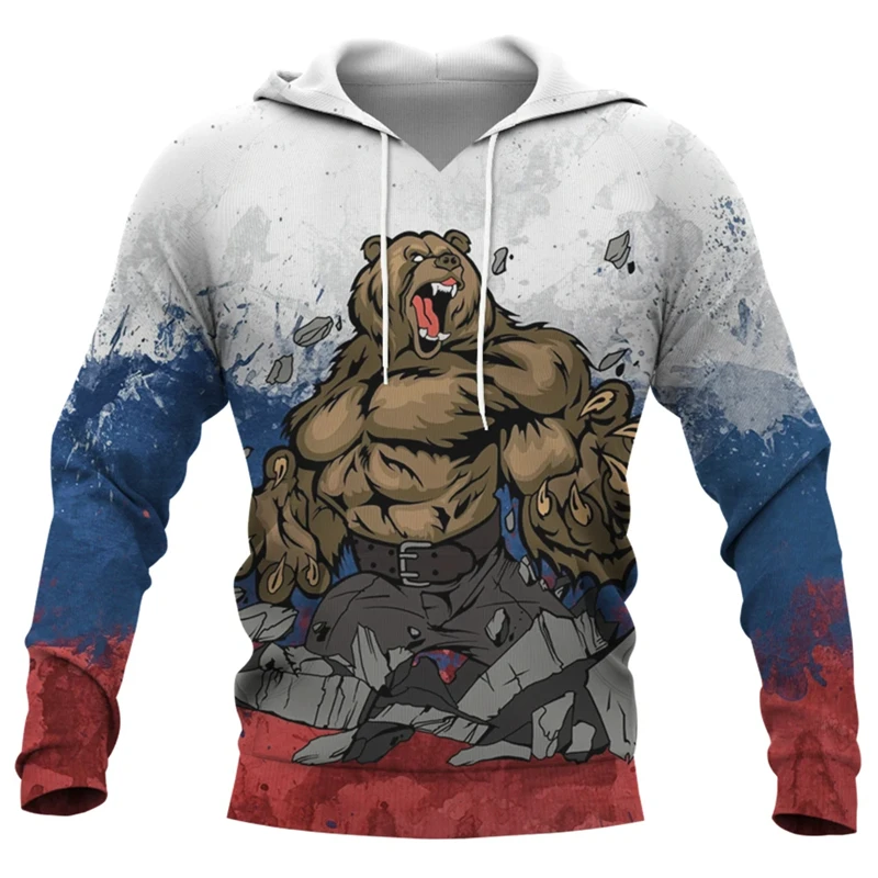 Russia National Emblem Camo Graphic Sweatshirts Russian Camouflage 3D Print Hoodies For Men Casual Sports Pullovers Tracksuit