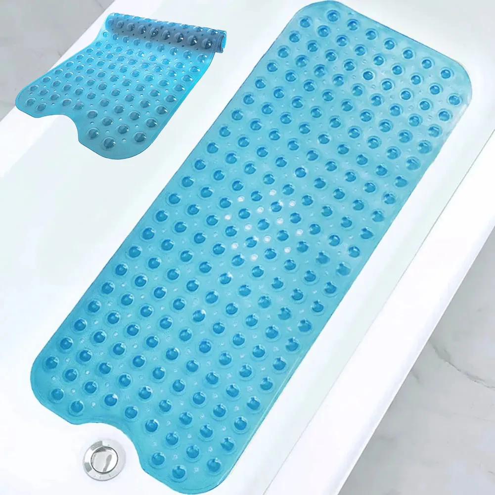 

40x100cm Large Non-Slip Bathtub Shower Mat Extra Long Safety Bath Bathroom Mat With Drainage Holes Washable Carpet Household Pad