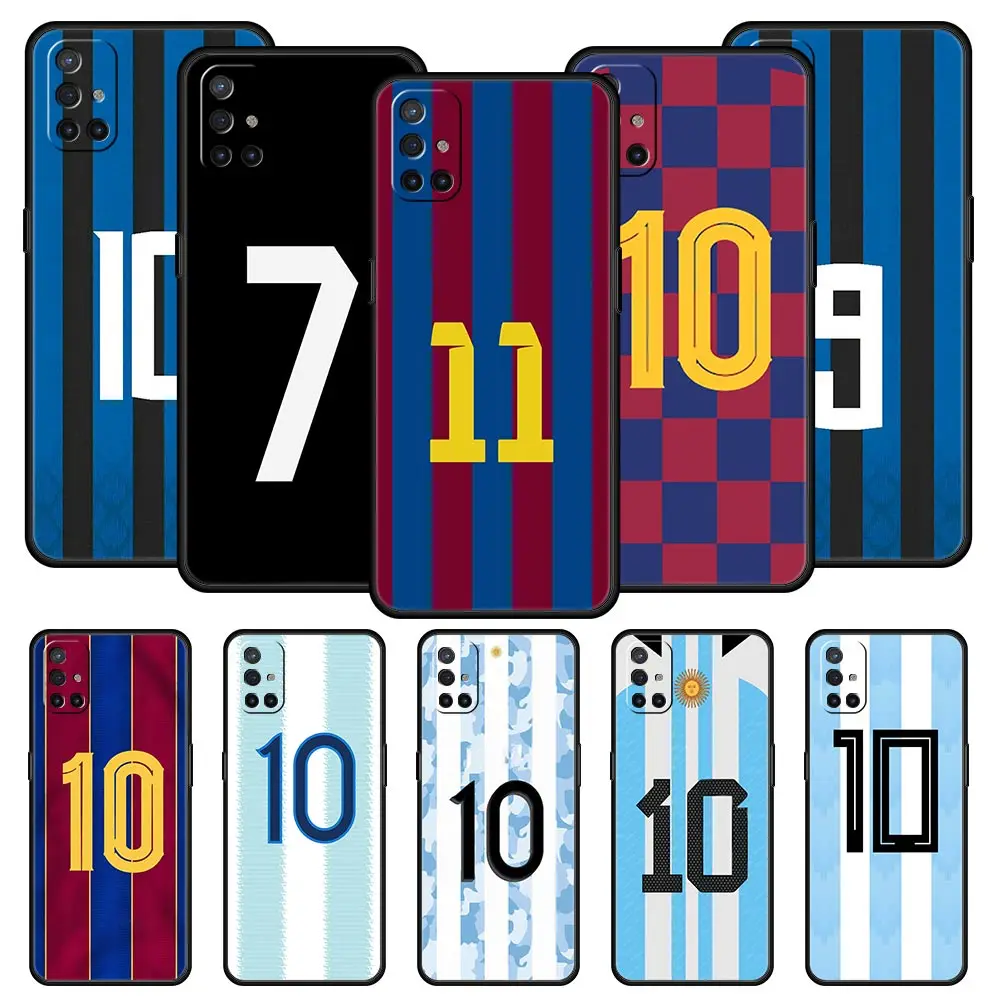 Número de futebol 7 10 30 Phone Case Para OnePlus 10 9 Pro 9T 10R 9R 9RT 8T 8 7 6T 7T Nord 2T CE 2 5G N200 N10 N100 Capa de Silicone