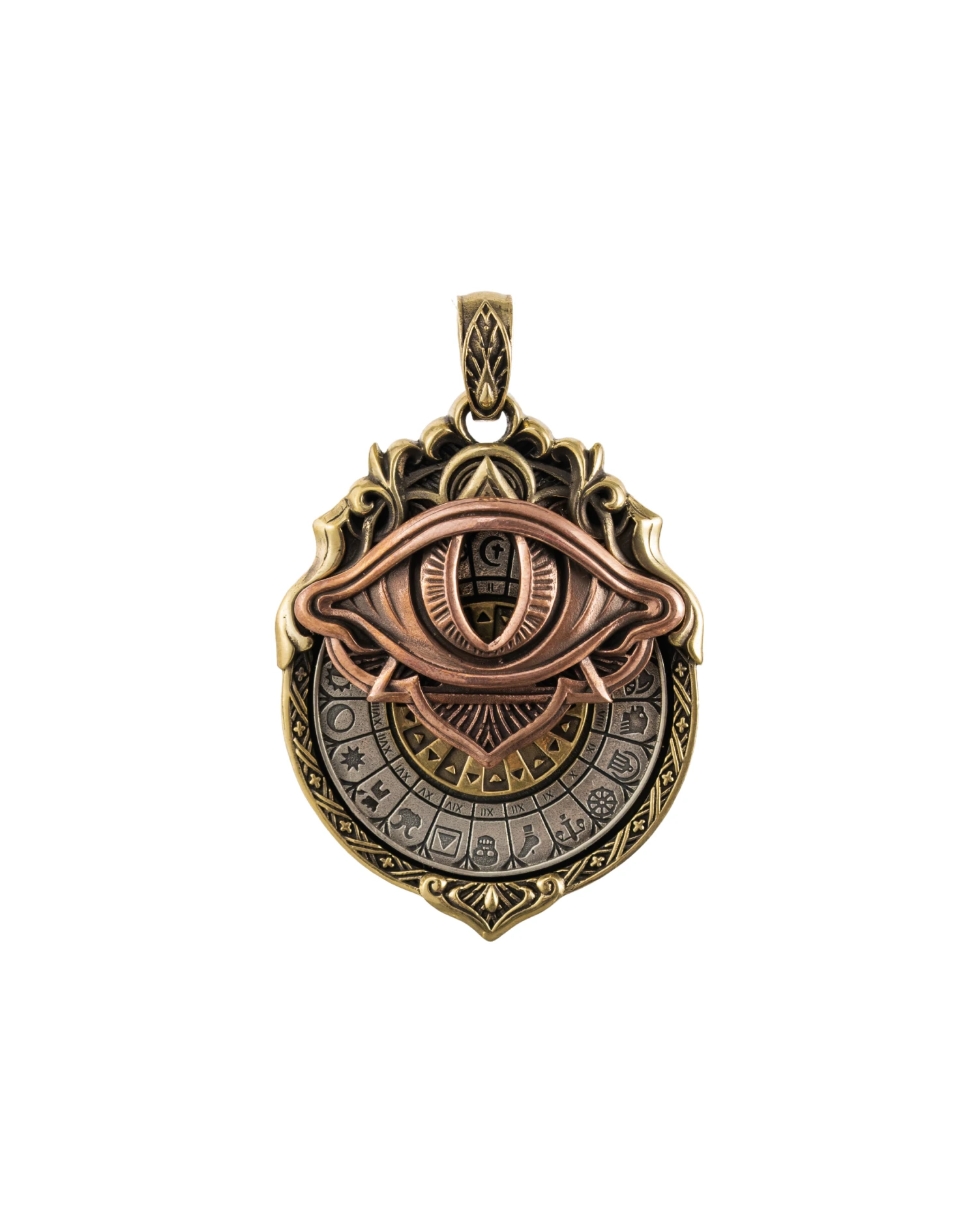 COPPERTIST.WU Tarot Vision Pendant - All-Seeing Eye Necklace, Rotating Tarot Divination Spinning Fidget Anxiety Relief  Necklace