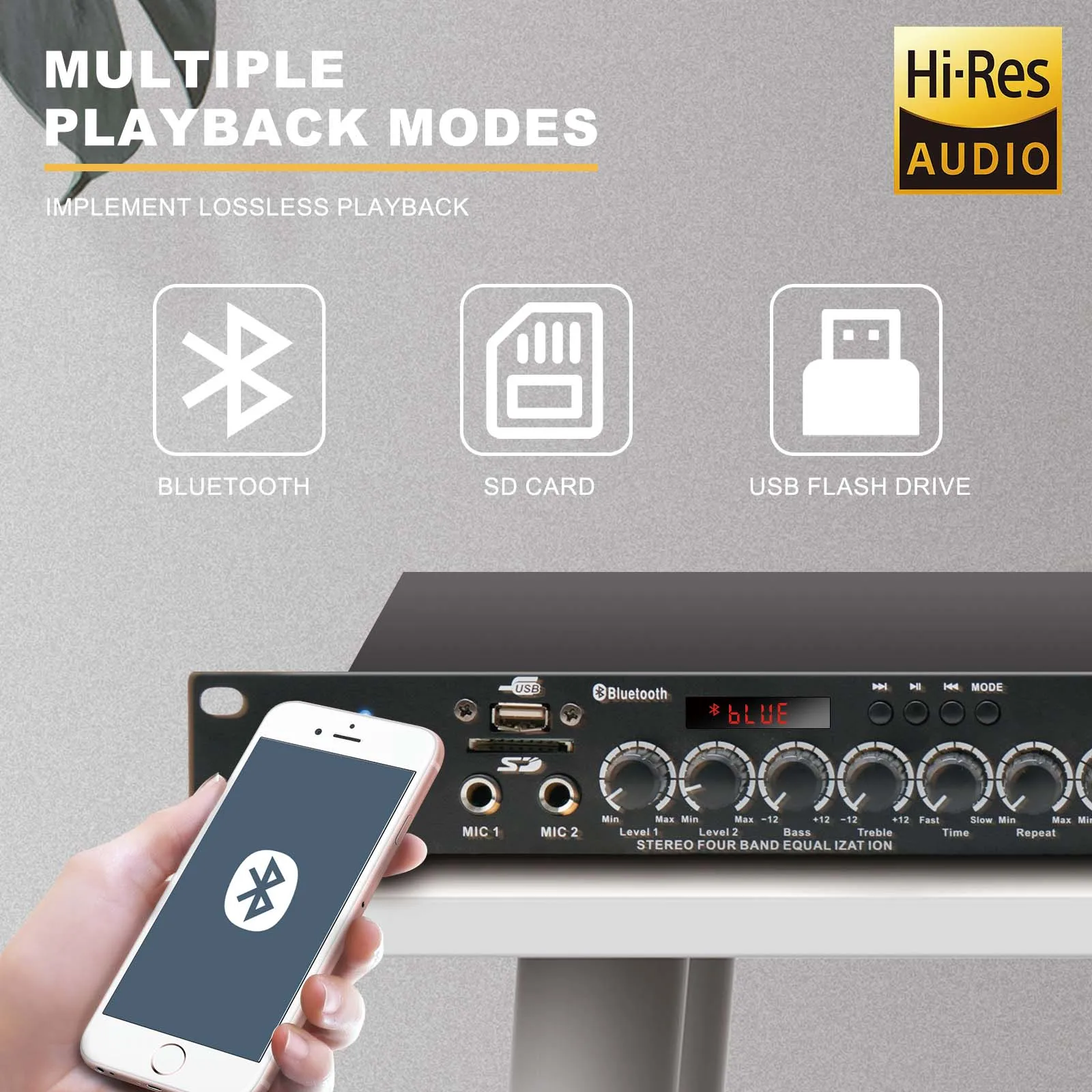 Processore digitale equalizzatore per microfono riverbero frontale con prefeflettore DSP integrato KTV professionale