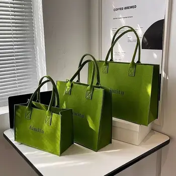 1 Stuks Nieuwe Grote Capaciteit Vilten Schoudertas Effen Kleur Reizen Messenger Bag Eenvoudige S/M/L Crossbody Handtas vrouwen