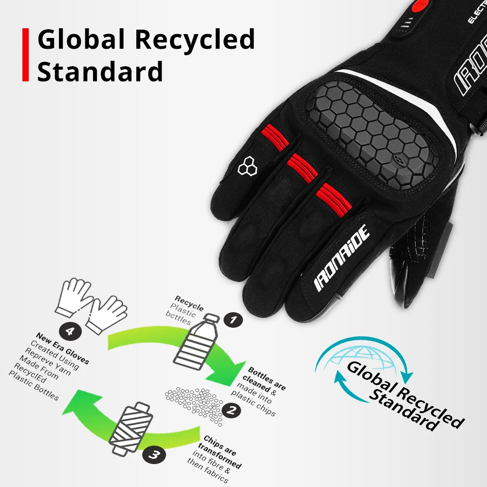 Motorcycle Riding Gloves, Lithium Battery Powered Warm Gloves, Outdoor Waterproof, Winter