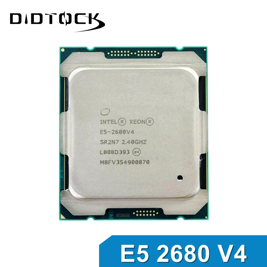 معالج Intel Xeon E5 2680 V4 2.4 جيجا هرتز 14 نواة 120 وات LGA 2011-3 2680V4 وحدة معالجة مركزية مستعملة