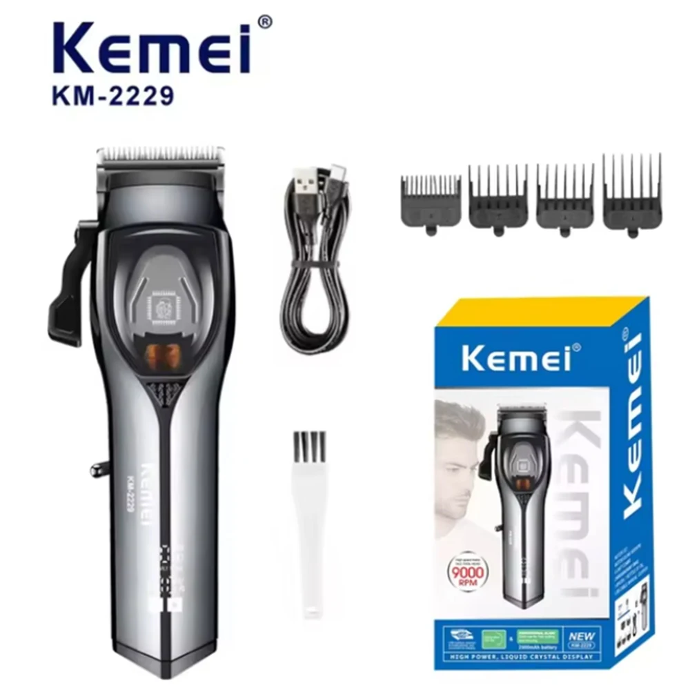 

Kemei Trimmer Professional Hair Clipper Adjustable Hair Cutting Machine 9000 RPM Haircut Machine Hair Trimmer for Men KM-2229