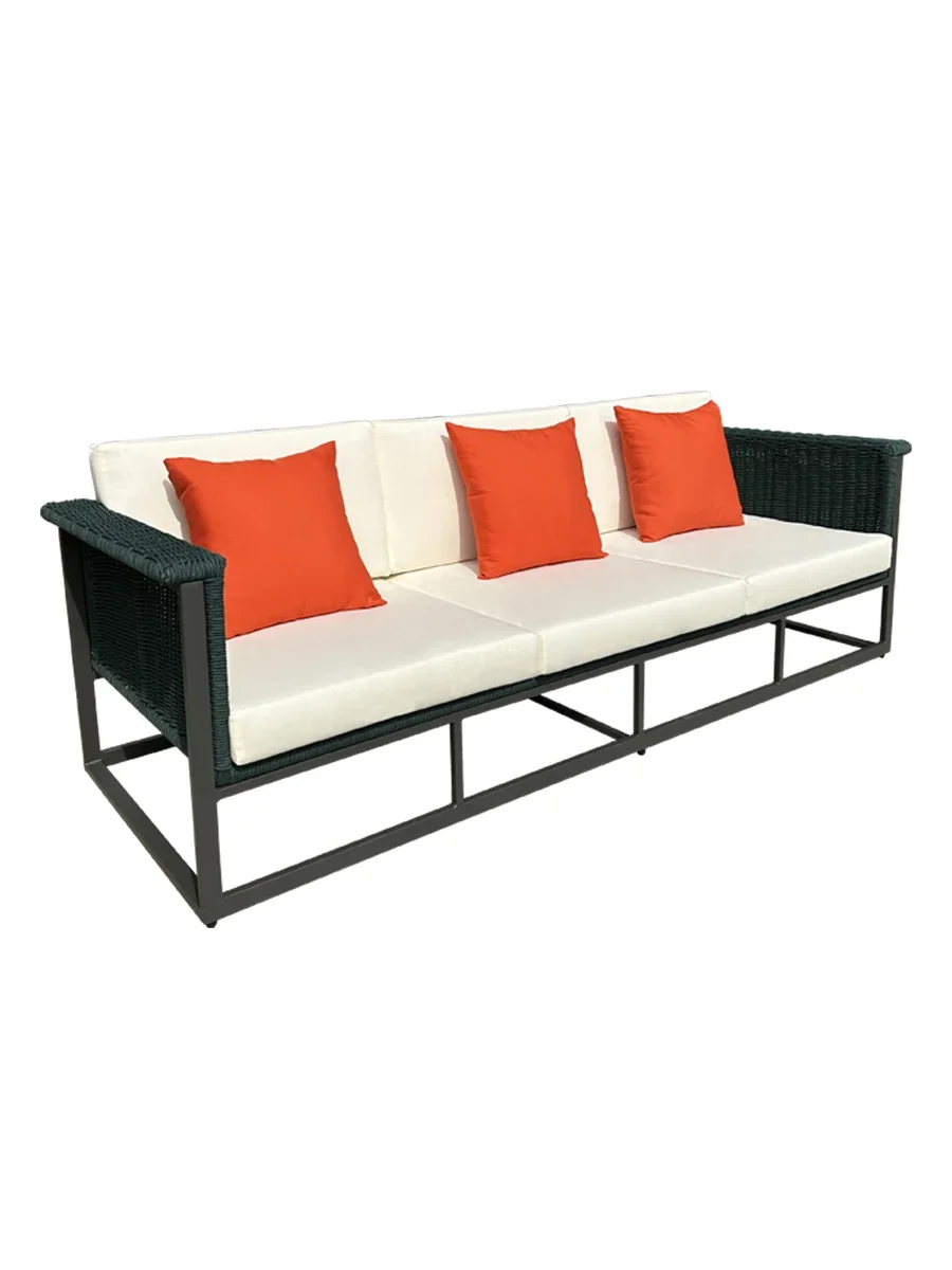 Outdoor sofa, Economical outdoor coffee table, aluminum cast waterproof and sun proof rattan woven leisure furniture