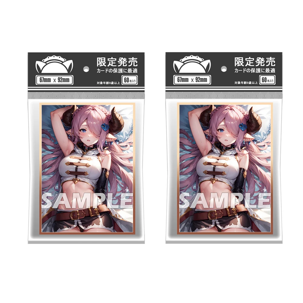 Fundas para cartas coleccionables de Anime, Protector de 67x92mm, 60 piezas, para MTG, Granblue, fantasía, Narmaya, Compatible con TCG/PTCG/PKM