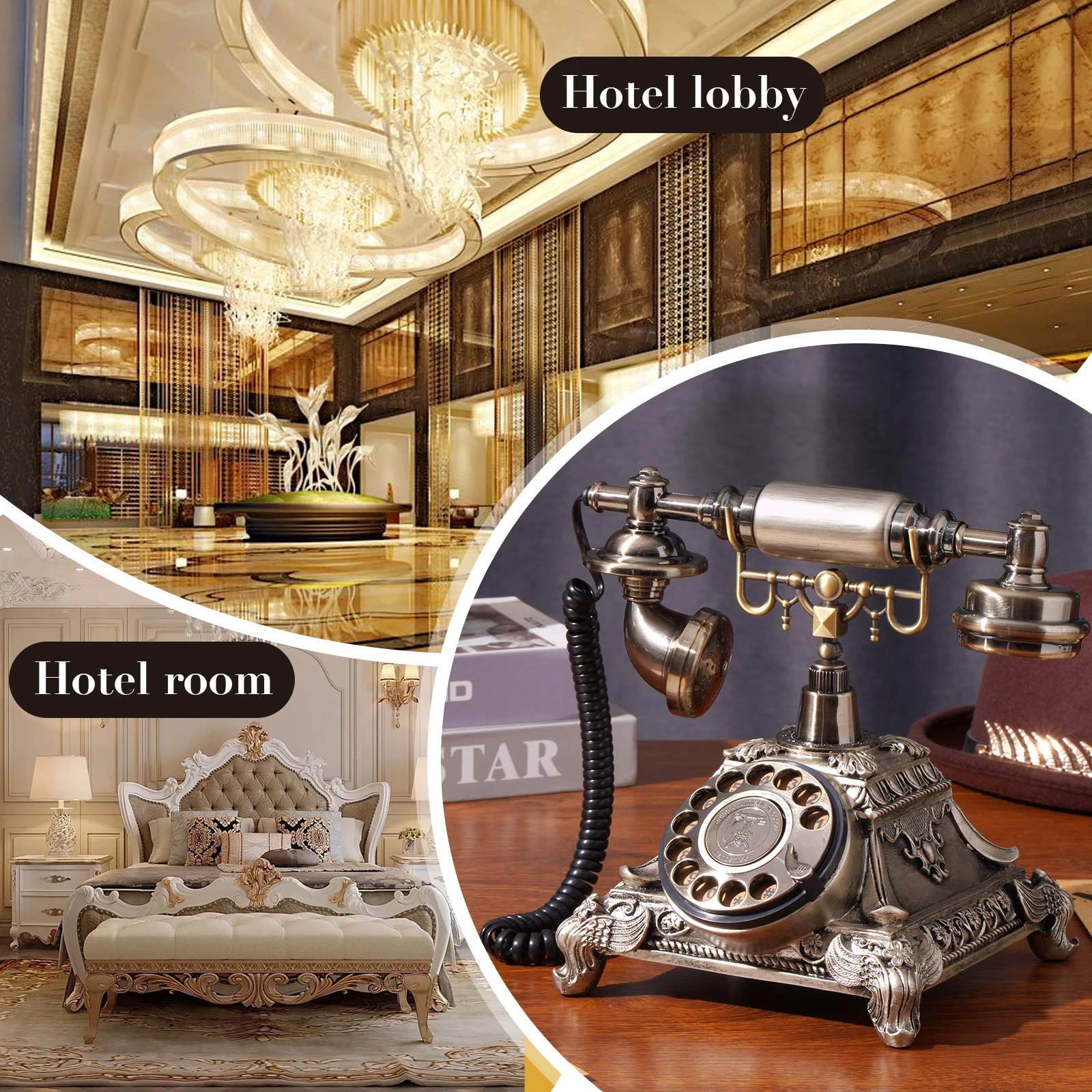Audio Message Book Voice Record Vintage Telephone Recorder Wedding Phone Customized w/ Voicemail Best Wishes for Birthday Party