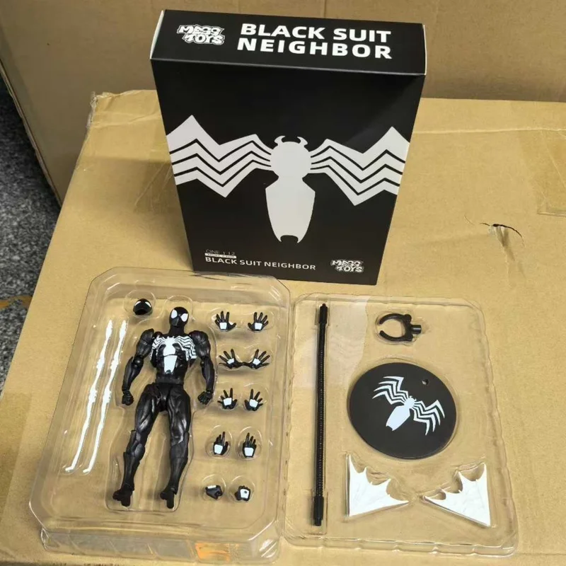 2025 بدلة معركة السم الأسود الرجل العنكبوت عمل الشكل عالية الجودة المنقولة المفاصل سيمبيوت موضوع حلية نموذج هدية للأولاد