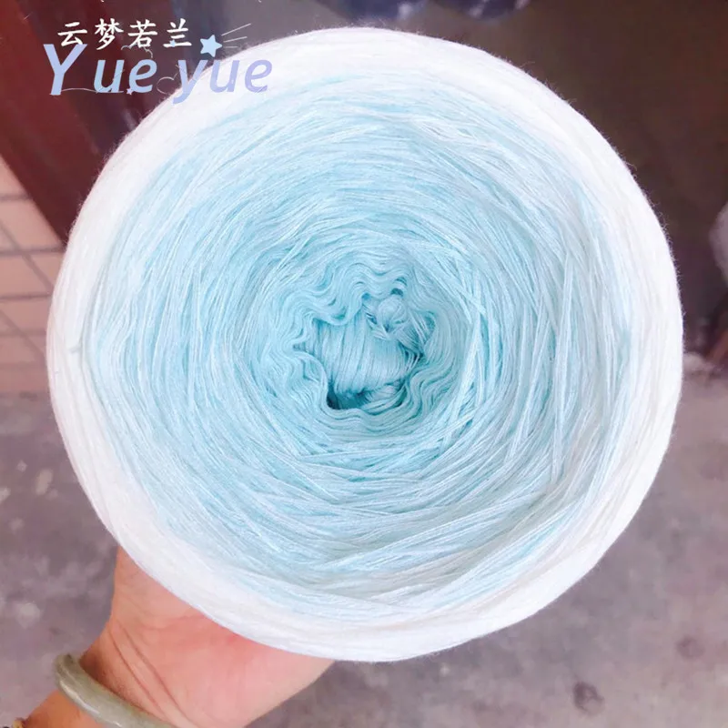 

300g 4 Shares of 100% Organic Cotton Blend Yarn Spring and Summer Crochet Yarn Clothes Skirt Lace Line DIY Hand-woven Yarn 1000m