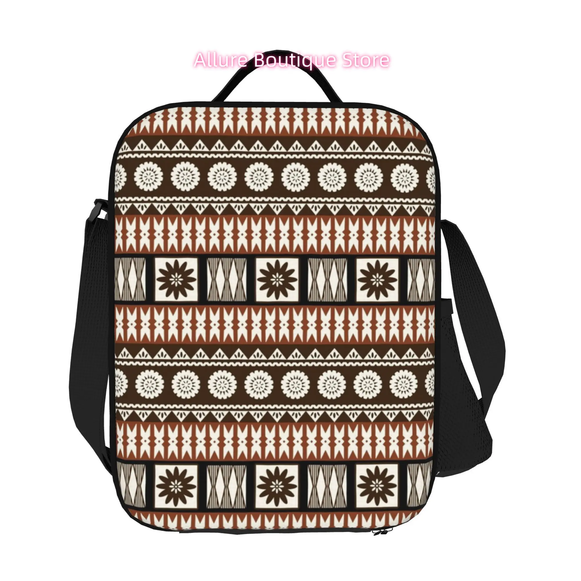 Fijian Masi Tapa Lightweight Tote Bag for Travel Office Work Commute Daily Lifestyle Use Non food contact, Non-Food Contact