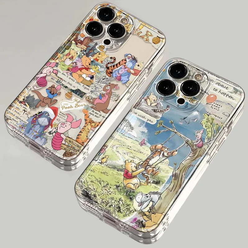 Original niedlich pooh bär telefon hülle für oppo a3 a60 a57 a38 a79 a58 a98 a5 f9 f11 a94 a92 a76 a74 a73 a54 a53 a31 pro 5g abdeckung