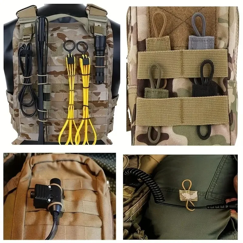 10Pcs/lot Antenna Binding Buckle Outdoor Tactical Molle System Backpack Vest Accessories Tactical Buckle Fixed Binding Retainer