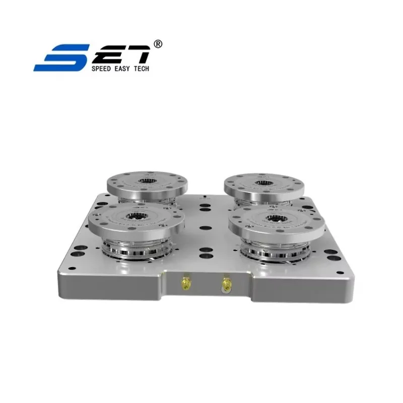 Four Unit Flange Mounted Zero Point Positioning Base Plate Punching Machine Hardened Stainless Steel 4 X17kN Clamping Force