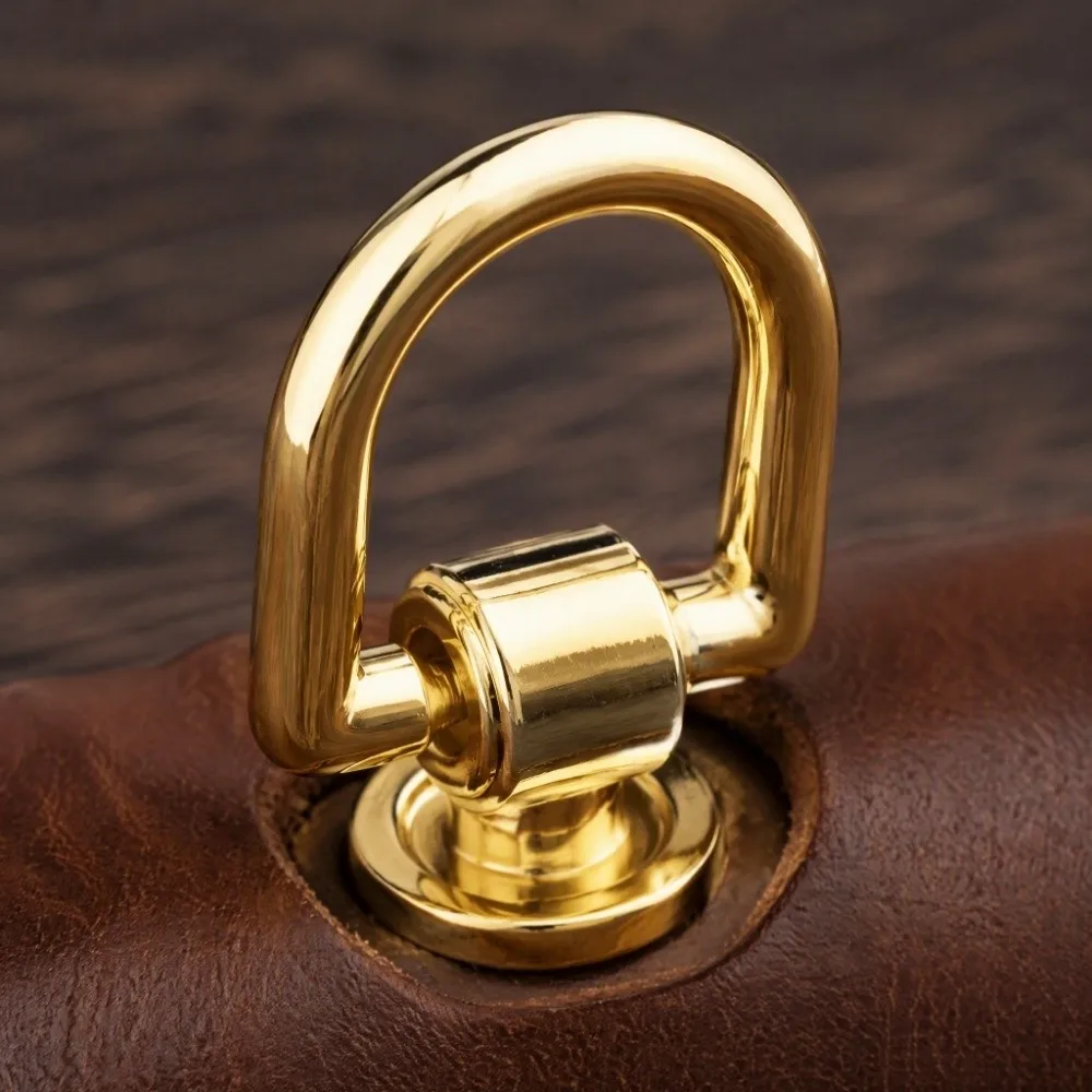 20pcs Practical 16mm D Ring Rivets Metal Screw Back Metal Screw Studs Gold Ball Stud Rivets Handbag Decoration