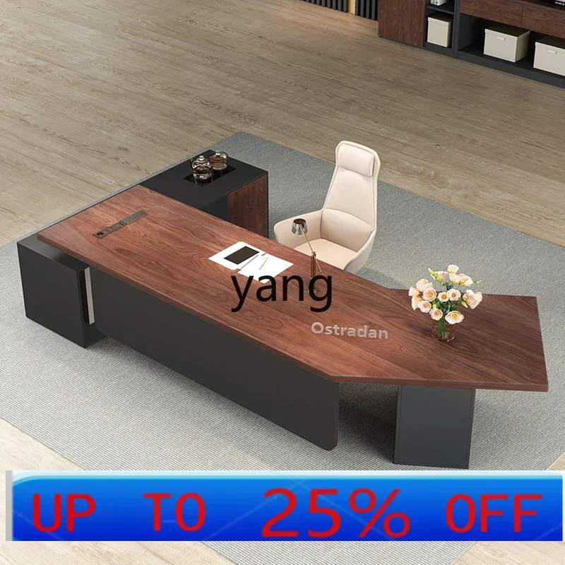 LTT Kettle with Side Cabinet Socket Law Firm Solid Wood President Desk