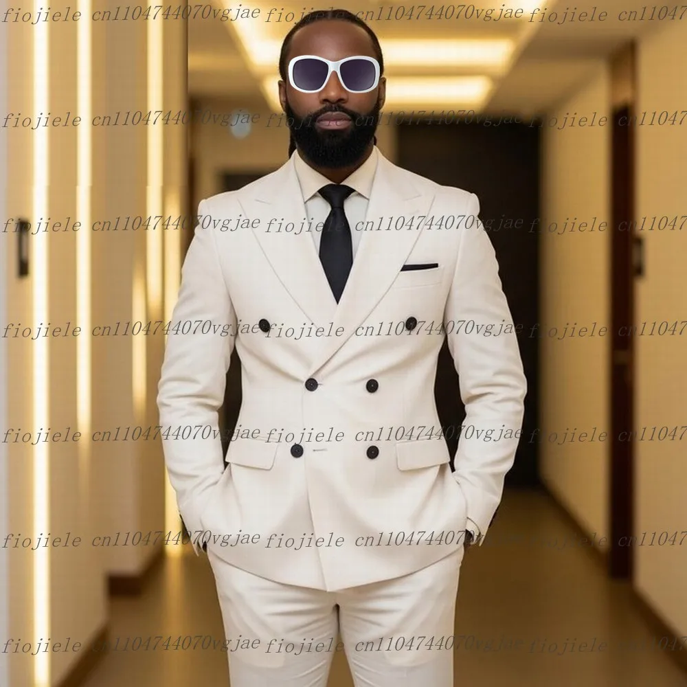 

Новый белый мужской костюм для торжественных случаев, свадебная вечеринка, жених, жених, деловой выпускной, мужские смокинги на заказ, комплект из 2 предметов, куртка, брюки