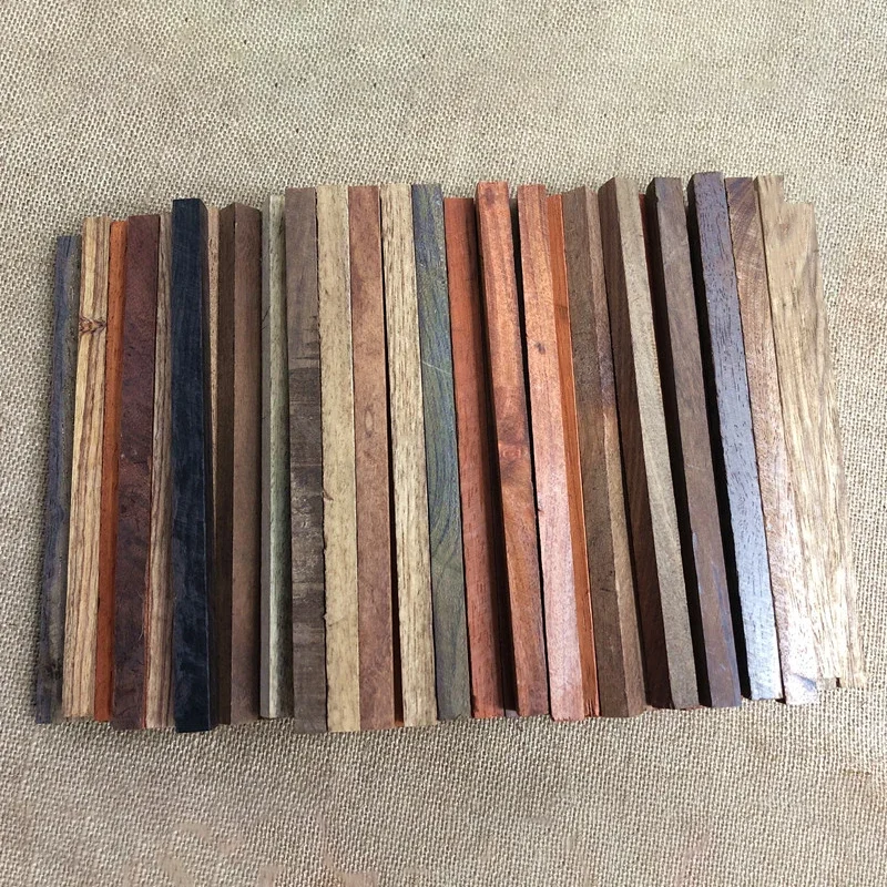 10/50pcs Small Pieces Sandalwood Rosewood 18*1*1 CM Lock Pixel Block Decorative DIY Mini Square Wood