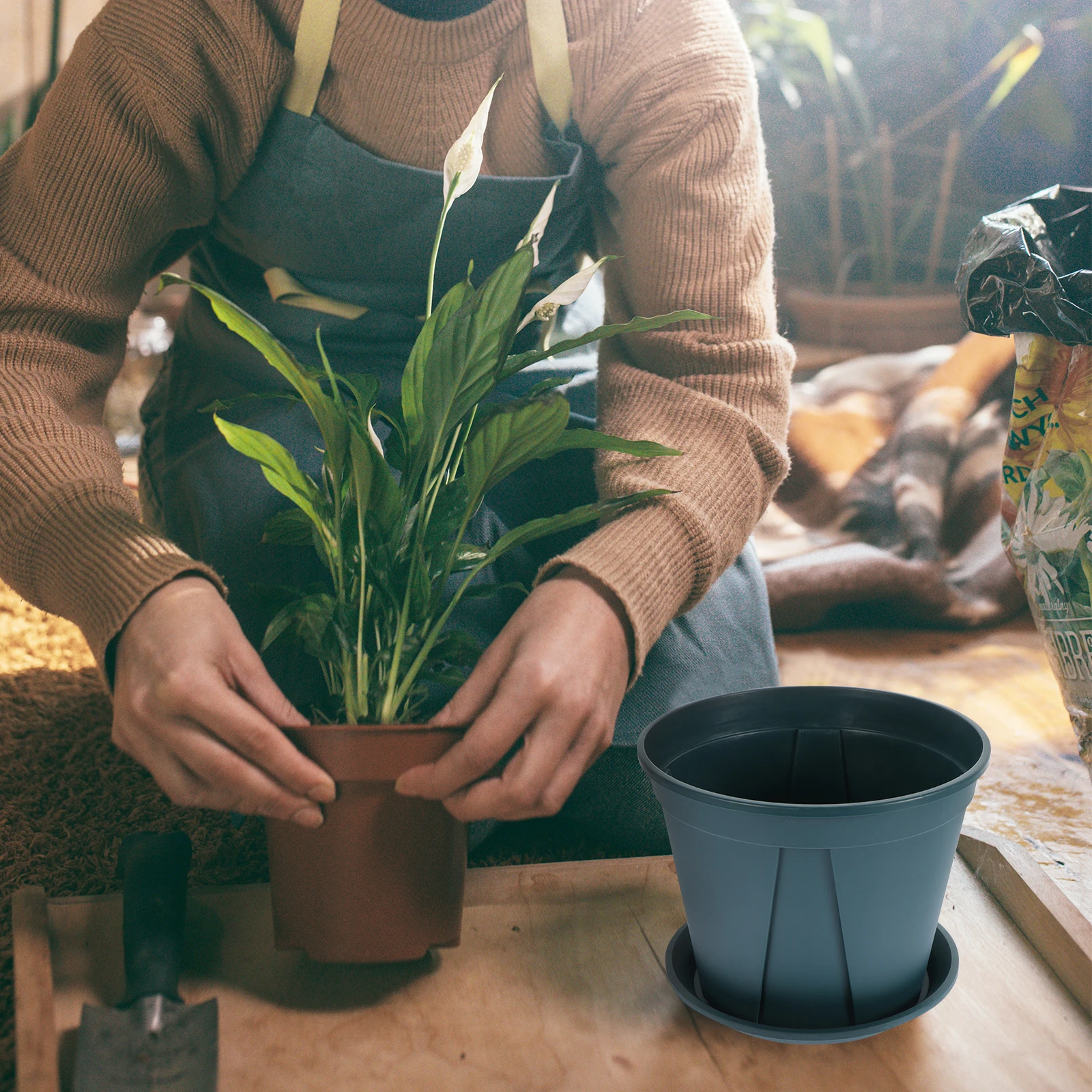 

5 Sets Food Root Control Pot Pots Plastic Succulent Planters Flower with Drainage