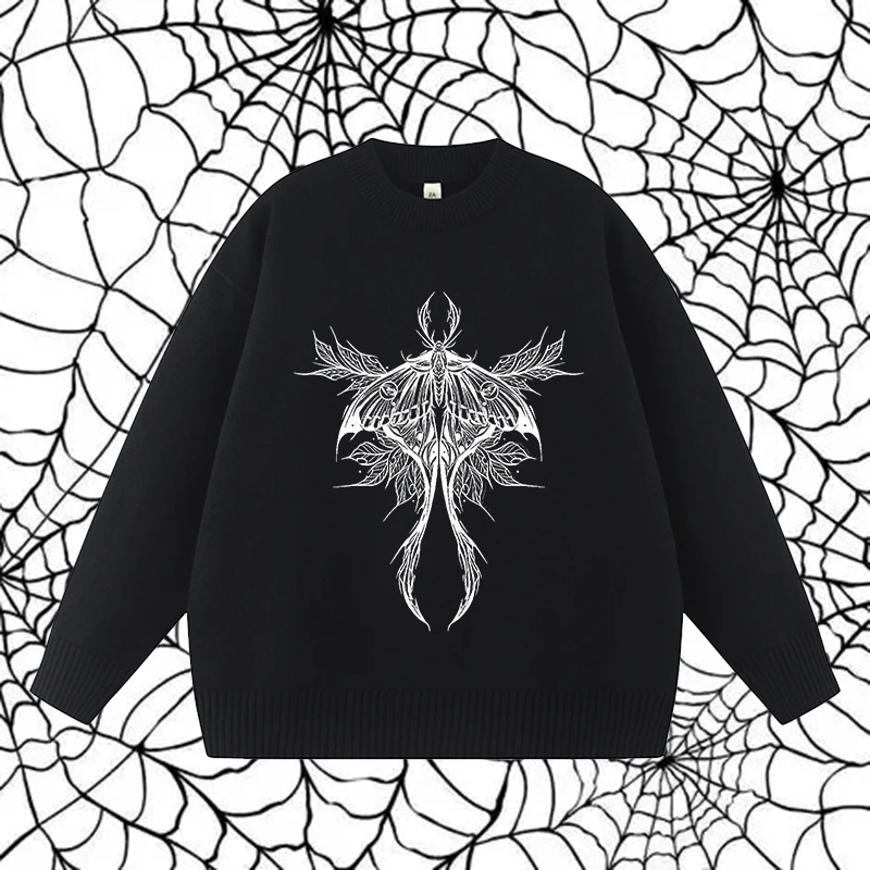 

Y2K уличная одежда свитера с длинными рукавами женские хип-хоп модные классические свободные вязаные пуловеры Harajuku эстетика универсальные свитера в стиле панк