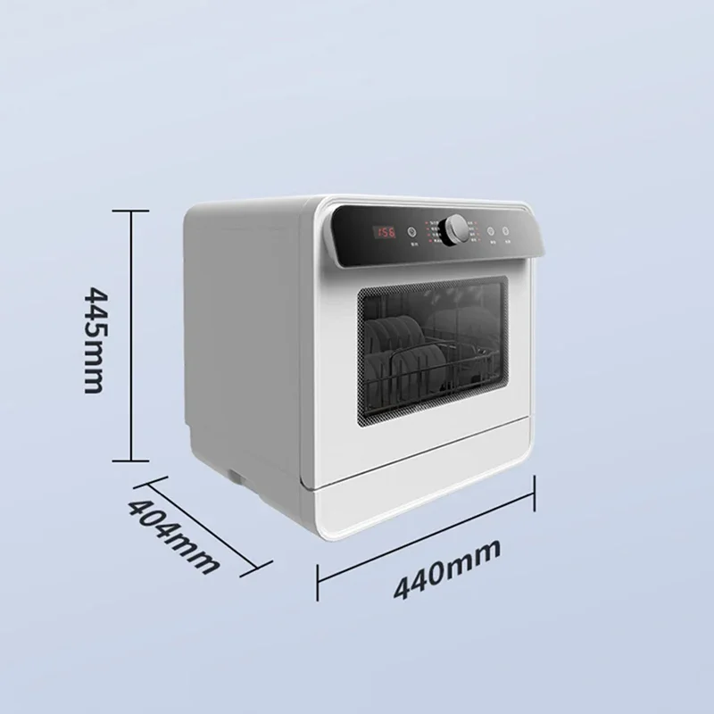 &220V Mini Dish Washer 44cm Stainless Steel Multi Function Strong Washing 99 Percent Sterilization Household Dishwashing Tool