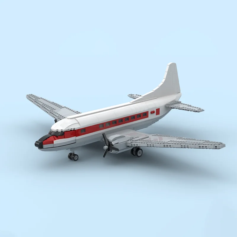 NEW 1091PCS MOC Vintage Commuter Airliner modelDIY creative ideas high-tech Assembly Toy Fighter Plane block bricks birthdayGift