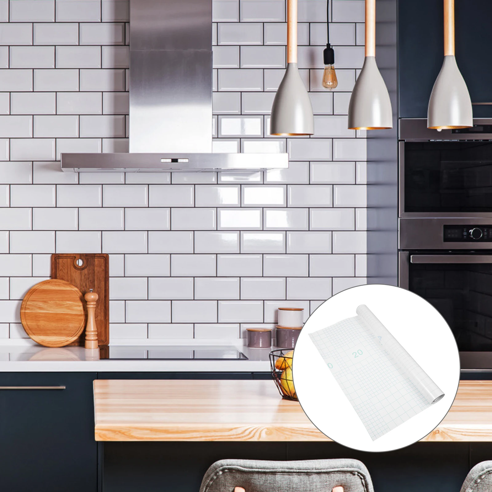 

Waterproof Oil-Proof Sticker Transparent Self-Adhesive Kitchen Wall Floor Sticker Damp Grease Resistant Easy Cut Reusable For