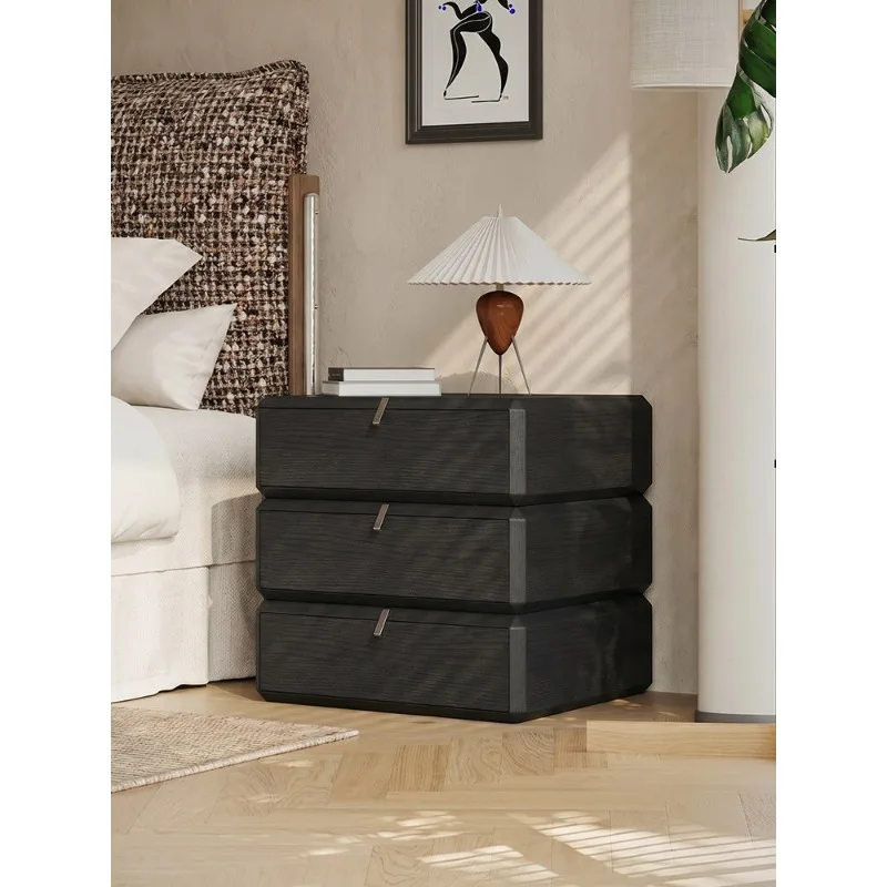 Italian minimalist bedside table multi-function rotary drawer locker